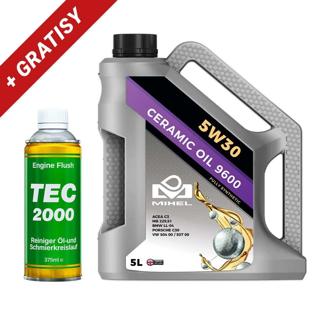 Zestaw: Płukanka silnika Engine Flush + Olej ceramiczny MIHEL 9600 